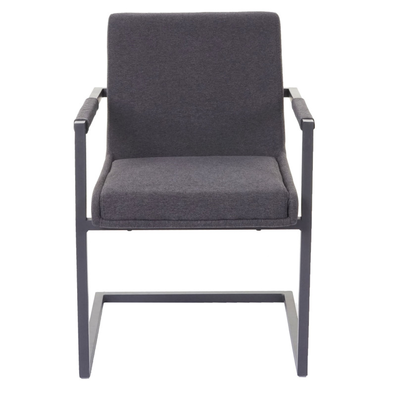 2x chaise de salle à manger fauteuil oscillant - tissu gris foncé