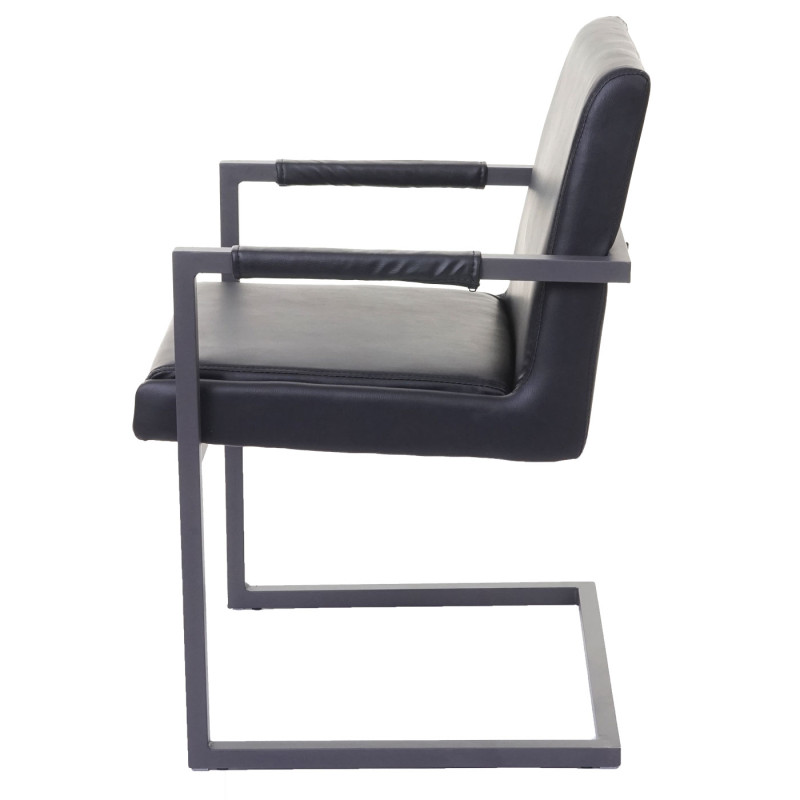 2x chaise de salle à manger fauteuil oscillant - similicuir noir