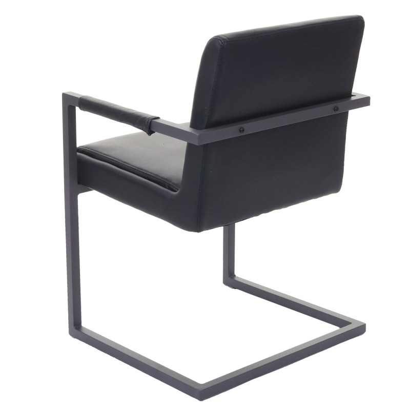 2x chaise de salle à manger fauteuil oscillant - similicuir noir