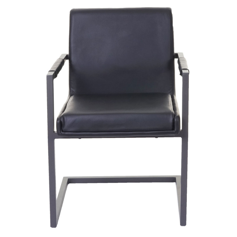 2x chaise de salle à manger fauteuil oscillant - similicuir noir