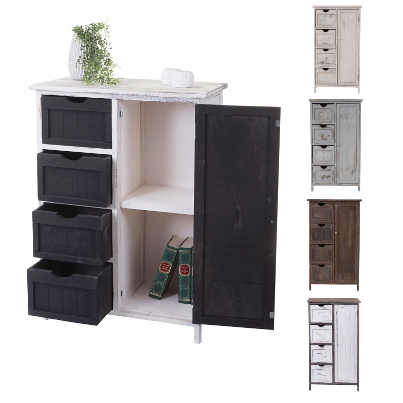 Commode armoire à tiroirs, armoire, style shabby, vintage 82x55x30cm - gris foncé