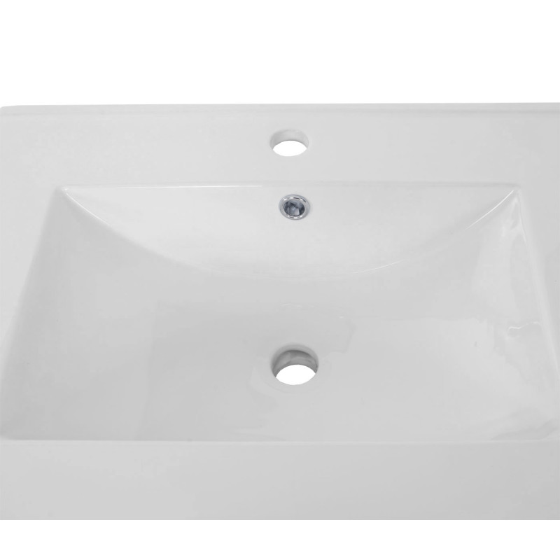 Lavabo + meuble sous évier meuble sous vasque, poli miroir 60cm - noir