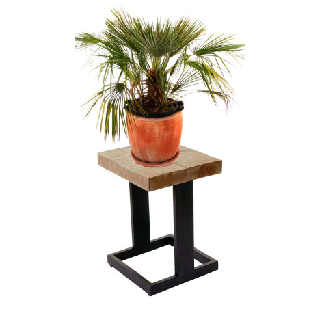 Tabouret de fleurs porte-fleurs, table à plantes, bois massif de sapin, rustique 48x36x32cm