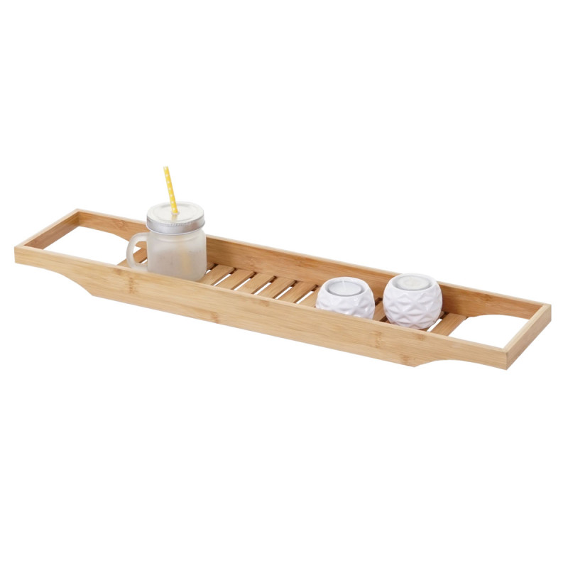 Planche pour baignoire rack de dépose, support baignoire, bambou 5x67x15cm