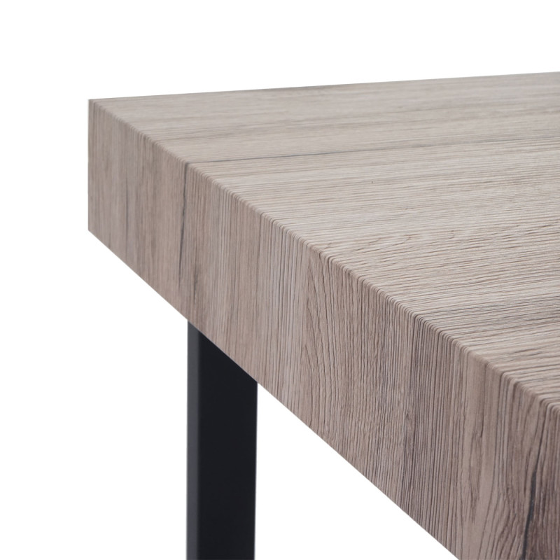 Table basse de salon Kos-C88, table d'appoint, 42x60x60cm, MVG certifié - chêne, pieds métalliques foncés