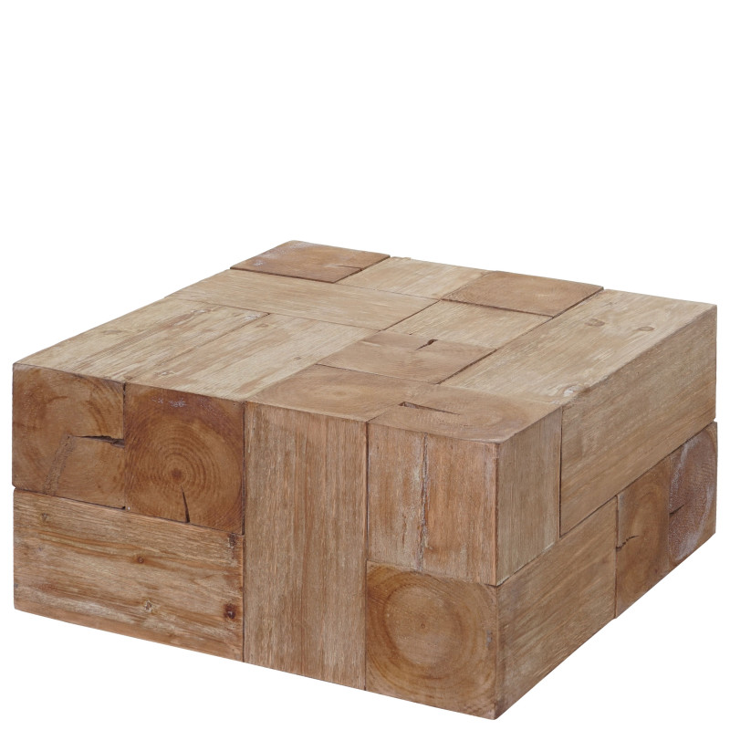 Table basse de salon table d'appoint, bois de sapin rustique massif - 30x60x60cm