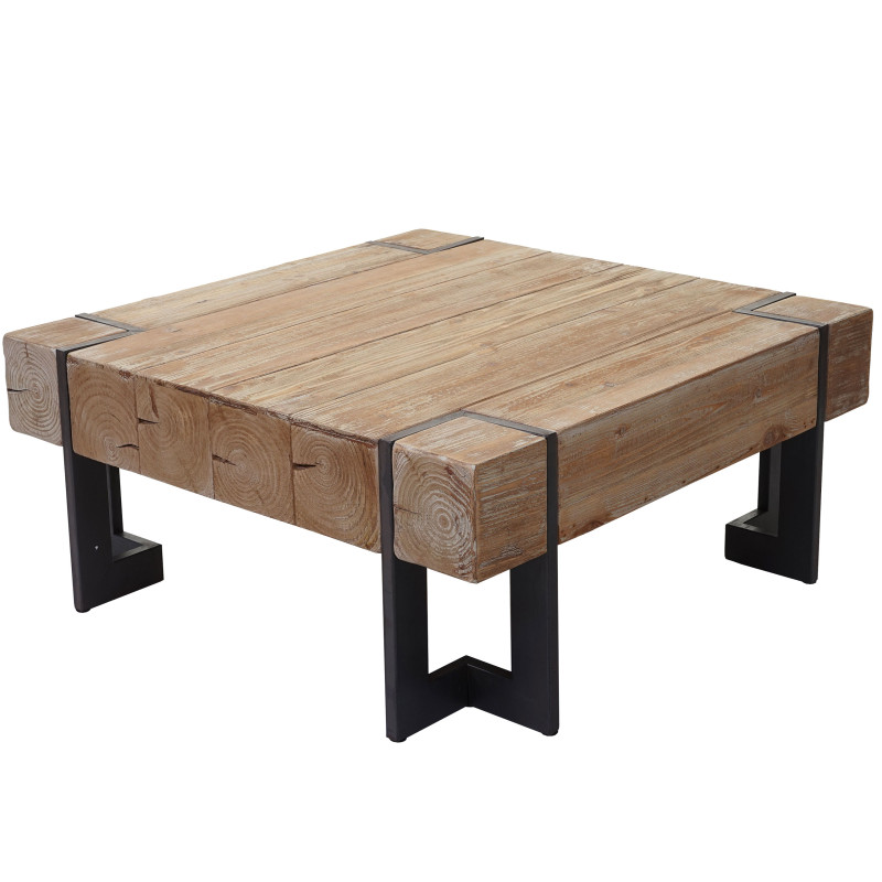 Table basse de salon table d'appoint , jardinière, bois massif de sapin rustique - 60x60cm