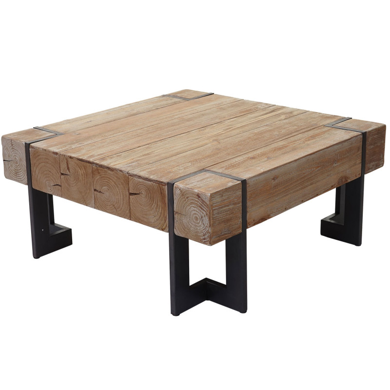 Table basse de salon table d'appoint , jardinière, bois massif de sapin rustique - 60x60cm