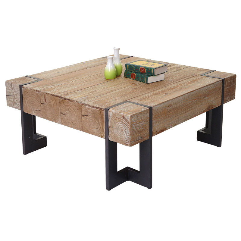 Table basse de salon table d'appoint , jardinière, bois massif de sapin rustique - 60x60cm