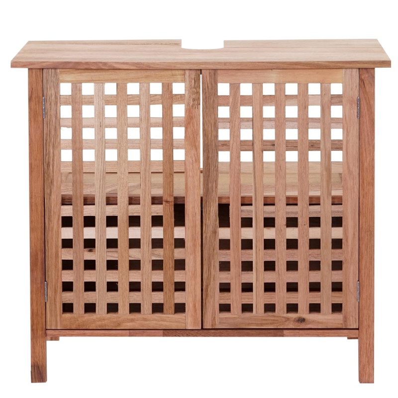 Meuble de rangement sous-lavabo sous-vasque avec espace de rangement, bois de noyer 60x67x30 cm