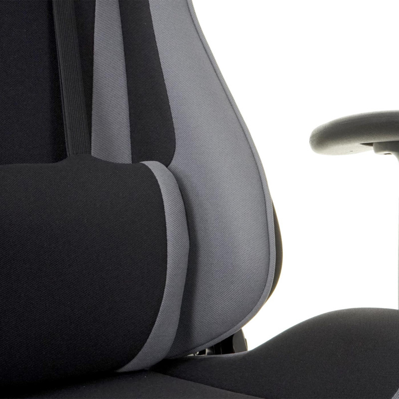 Chaise de bureau fauteuil gamer, charge maximale de 150kg, tissu - noir/gris