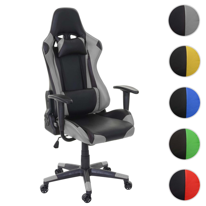 Chaise de bureau fauteuil gamer, charge maximale de 150kg similicuir - noir/rouge