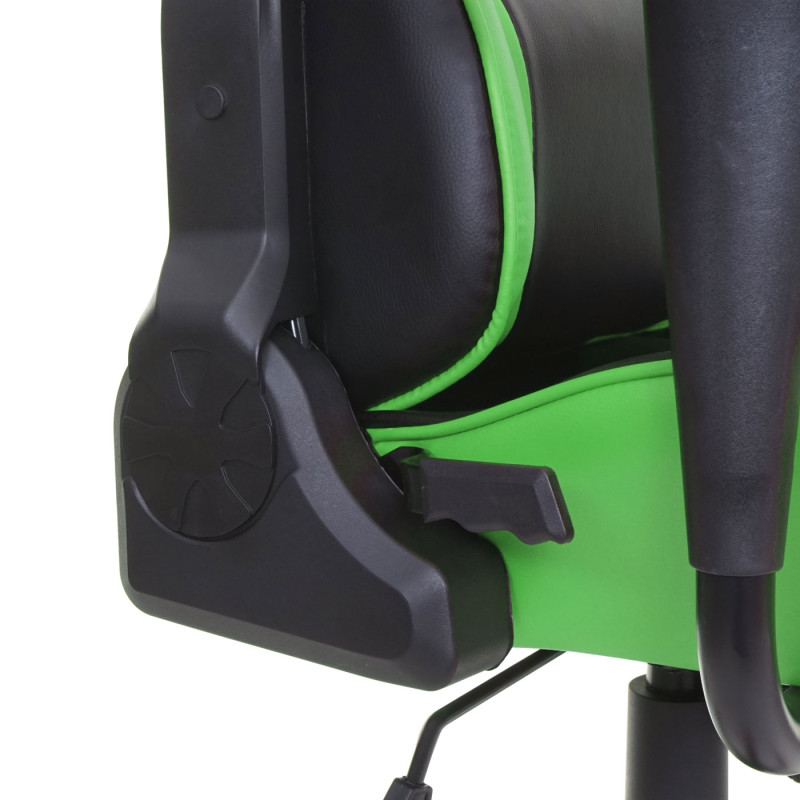 Chaise de bureau fauteuil gamer, charge maximale de 150kg similicuir - noir/vert