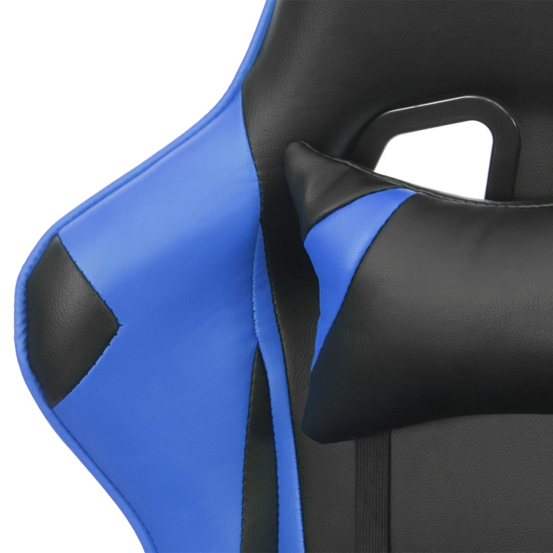 Chaise de bureau fauteuil gamer, charge maximale de 150kg similicuir - noir/bleu