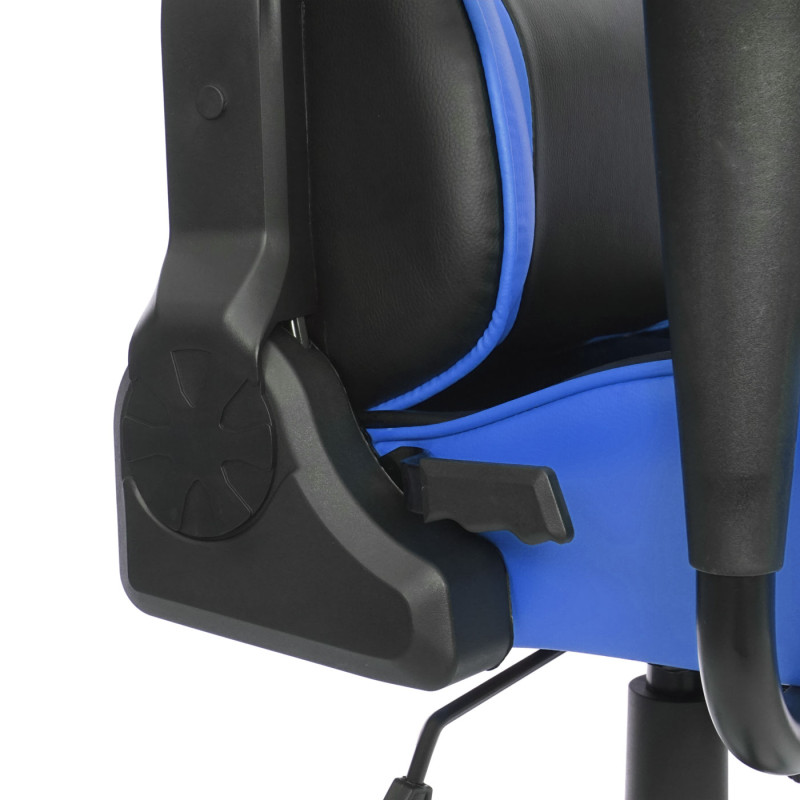 Chaise de bureau fauteuil gamer, charge maximale de 150kg similicuir - noir/bleu