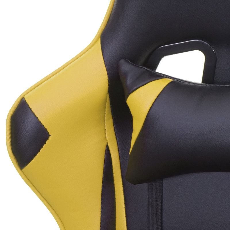 Chaise de bureau fauteuil gamer, charge maximale de 150kg similicuir - noir/jaune
