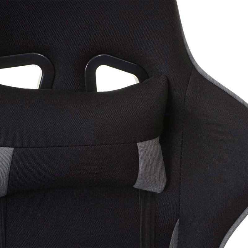 Chaise de bureau XXL, capacité 150kg, tissu - noir/gris