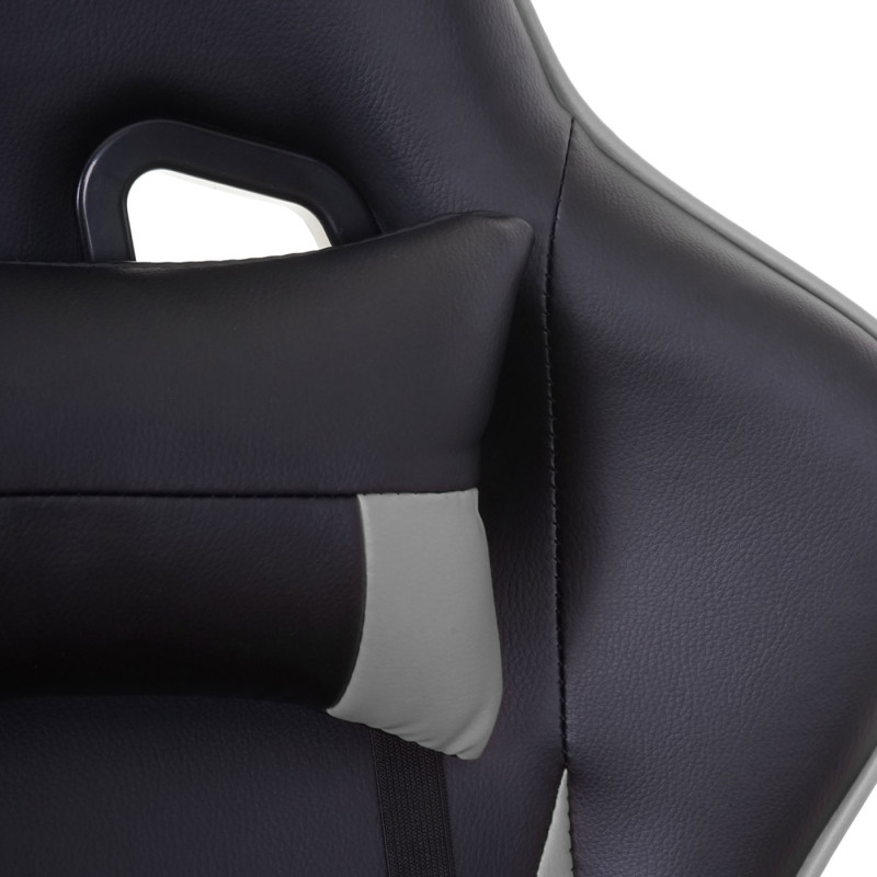 Chaise de bureau XXL, capacité 150kg, similicuir - noir/gris