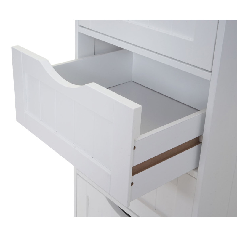 Commode 5 tiroirs, 100x40x35cm, blanc