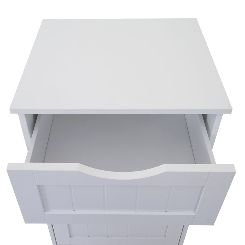 Commode 5 tiroirs, 100x40x35cm, blanc