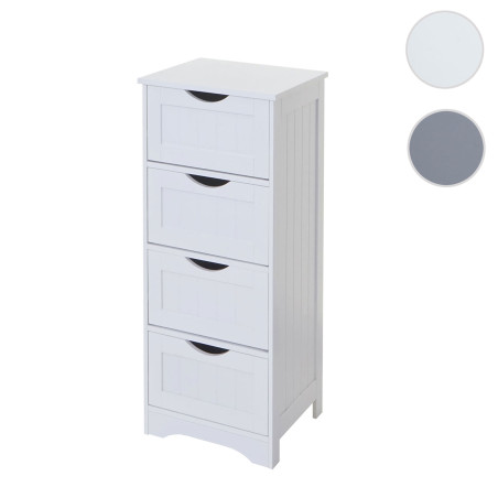 Commode 4 tiroirs, 82x40x35cm, blanc