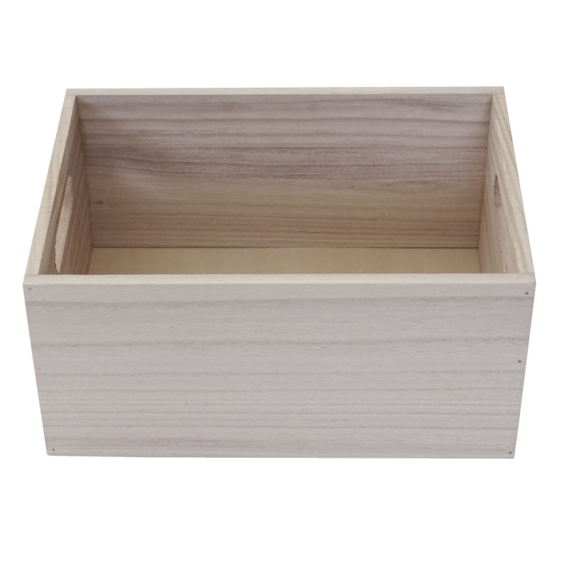 Boîte en bois style shabby - 30x20x15cm, brun naturel