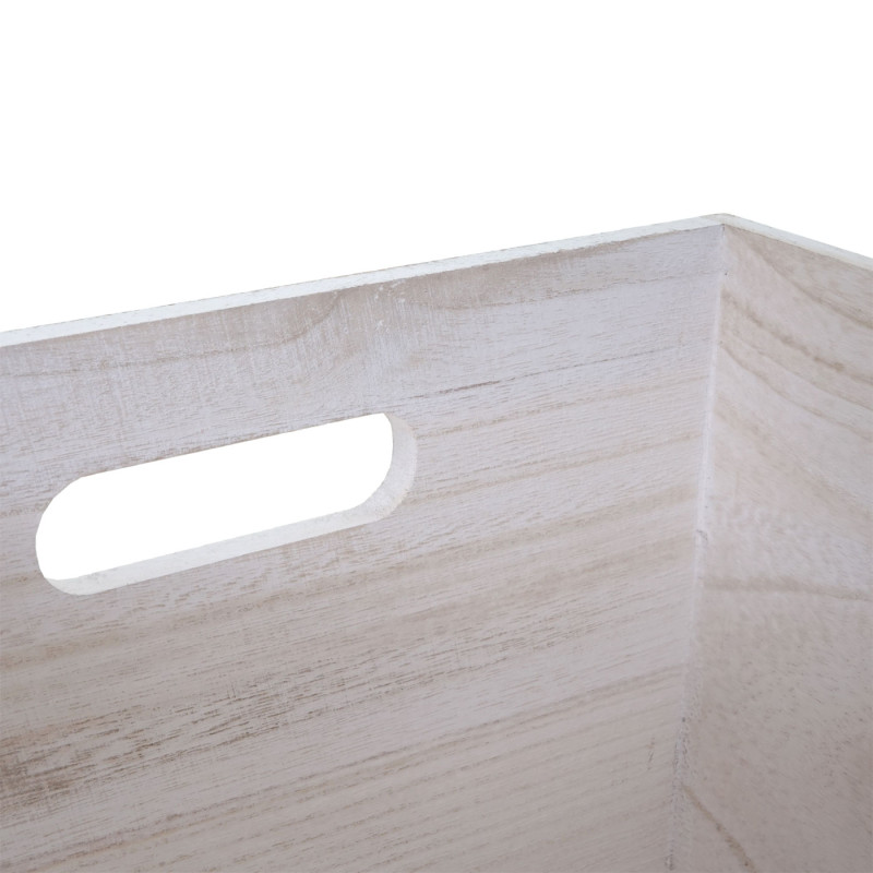 Boîte en bois style shabby - 60x40x24cm, blanc shabby