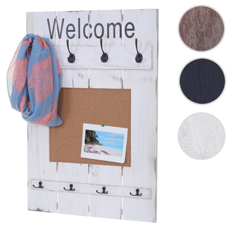 Portemanteau mural avec tableau d'affichage, 91x60cm - gris foncé shabby