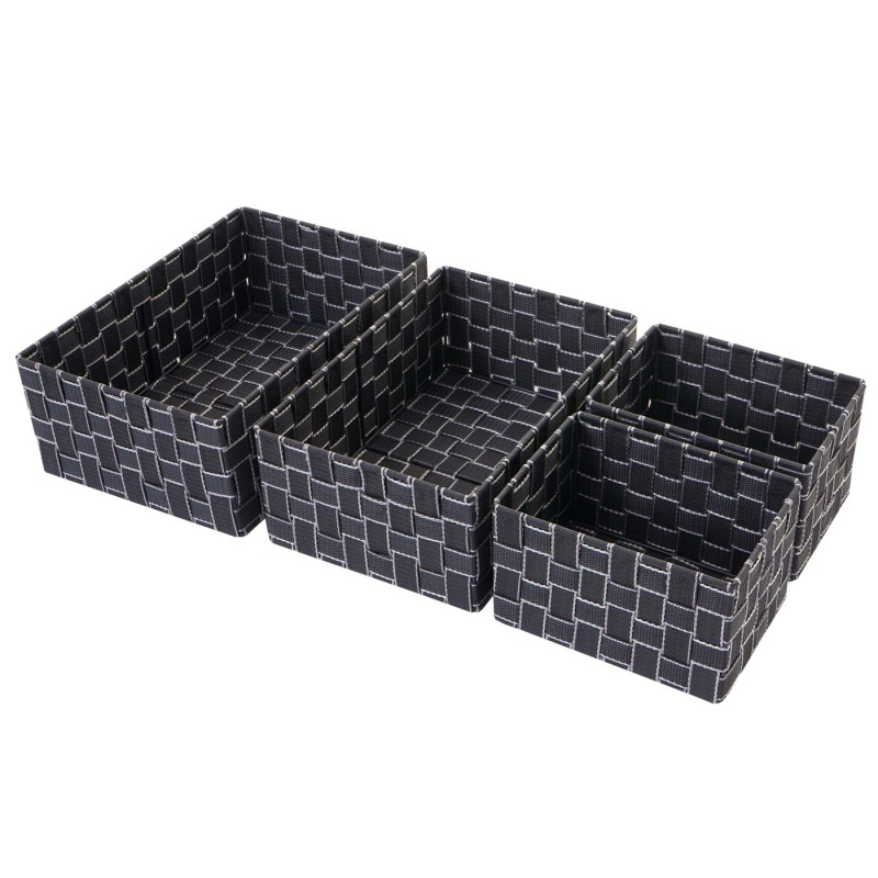 Set de 4 paniers de rangement - gris foncé