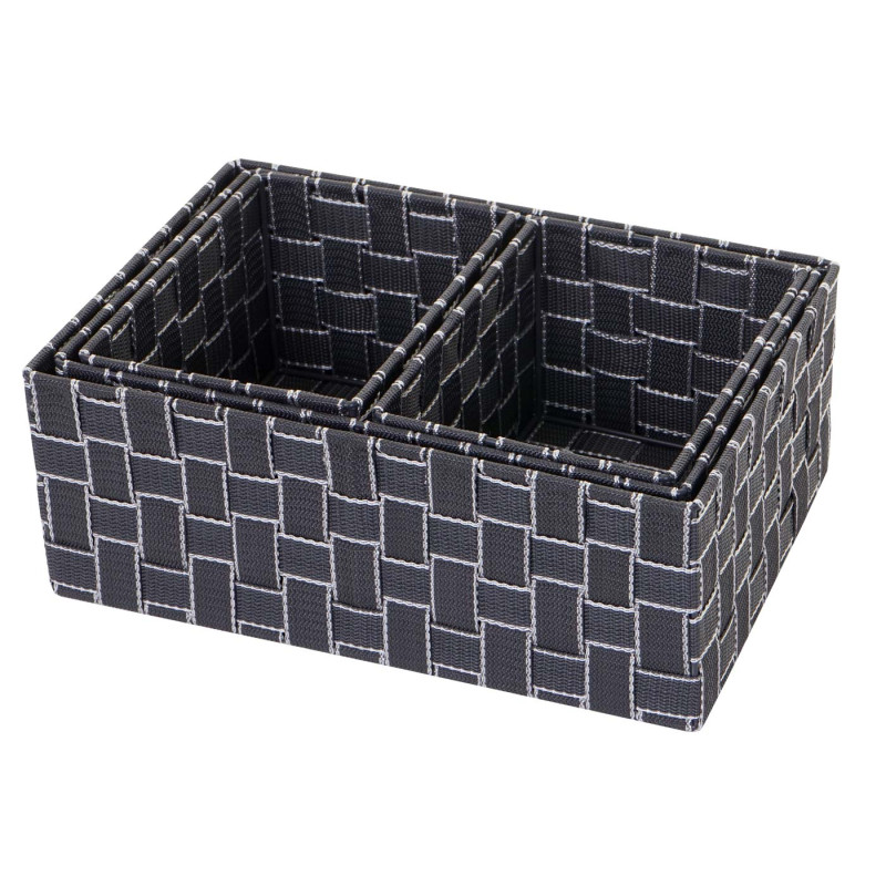 Set de 4 paniers de rangement - gris foncé