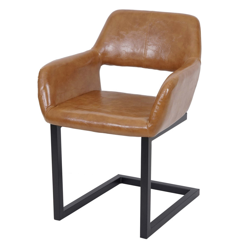 Chaise de salle à manger II, rétro - similidaim, brun
