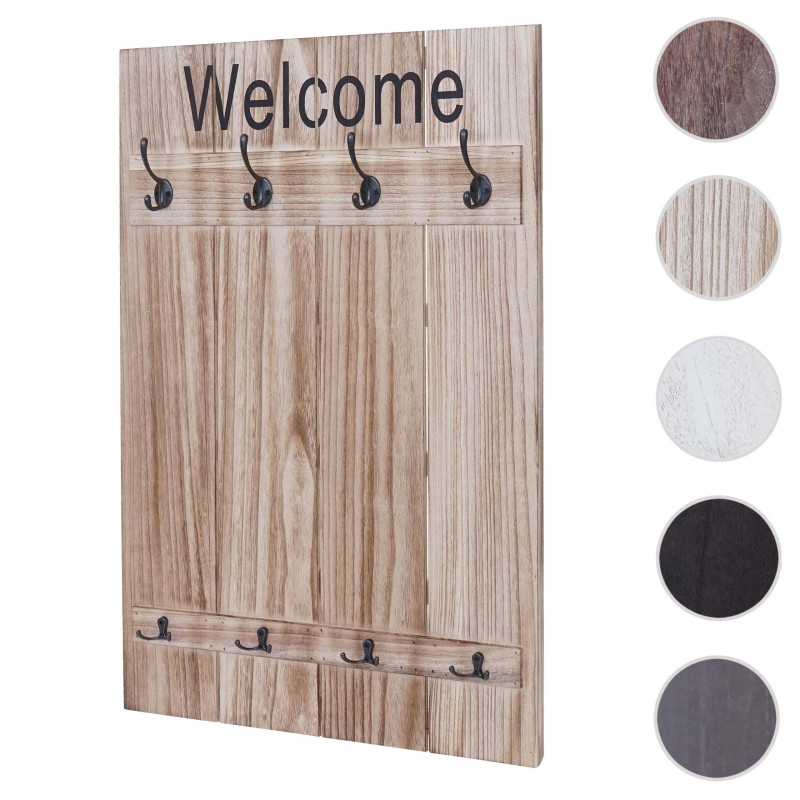 Portemanteau mural WELCOME, 91x60cm - brun naturel shabby