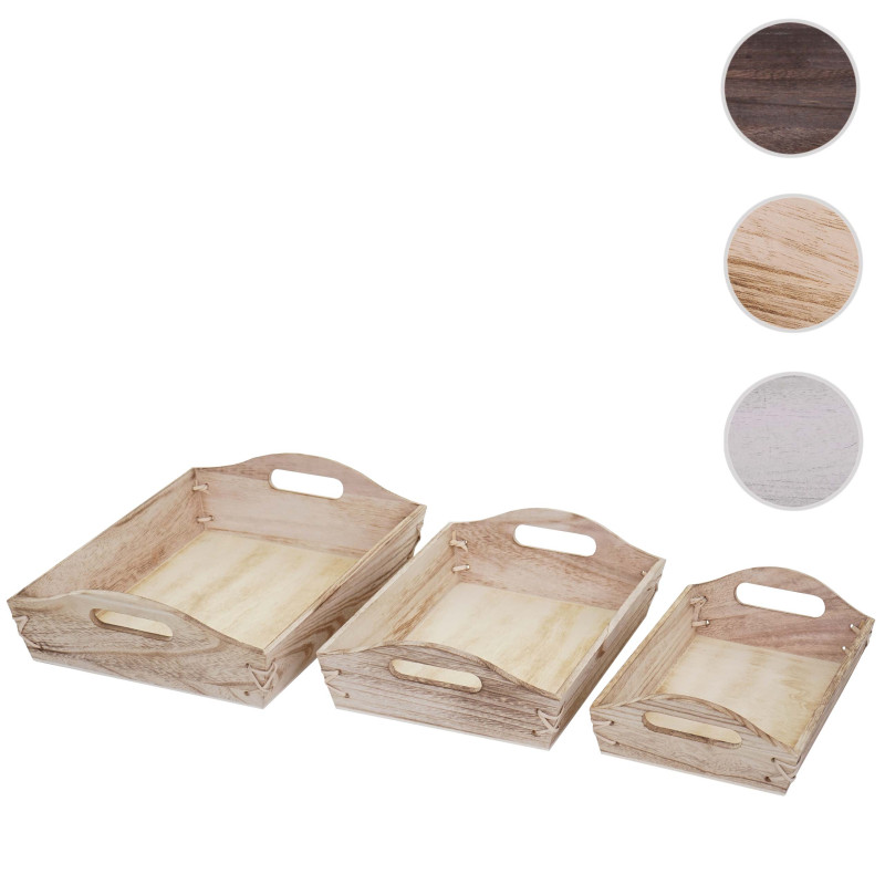 Lot de 3 plateaux de service - nature shabby