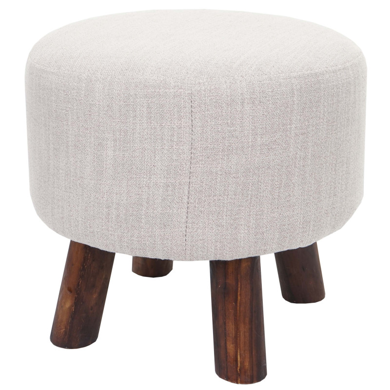 Tabouret Bondy, Ø 42 cm, rond - tissu, beige