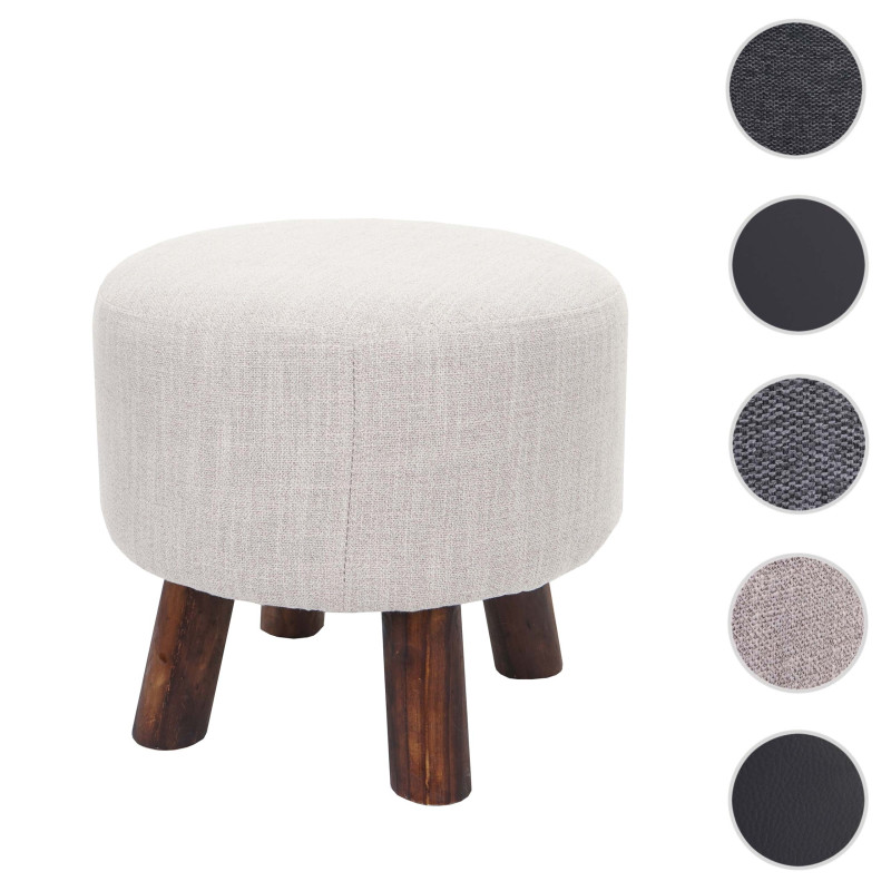 Tabouret Bondy, Ø 42 cm, rond - tissu, beige