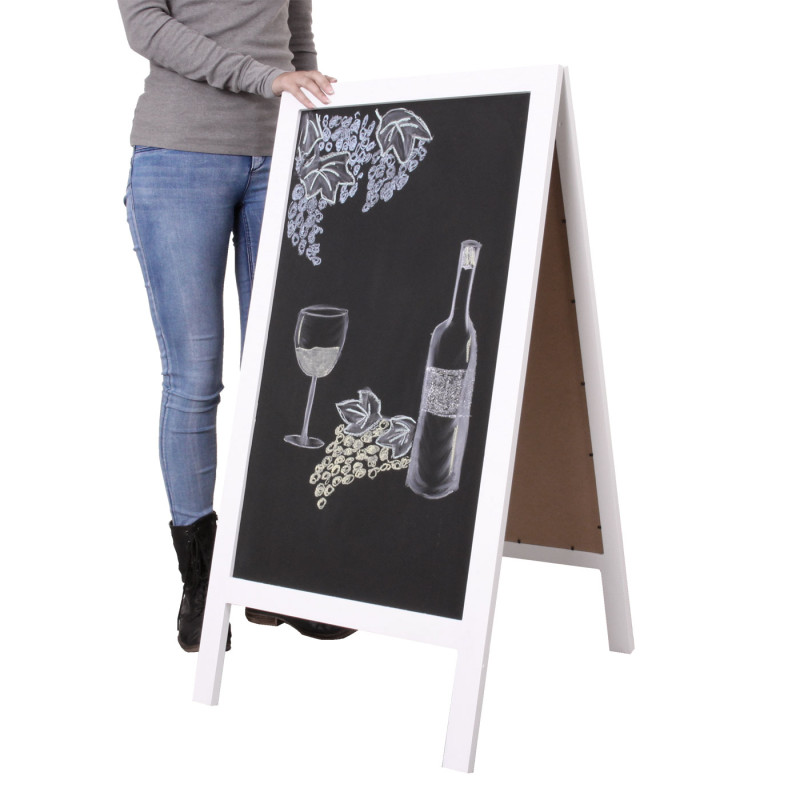 Panneau publicitaire XL 2 surfaces, pliable, 100x50cm - blanc