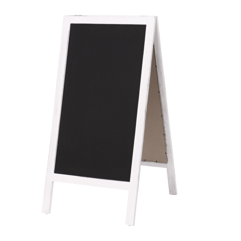 Panneau publicitaire XL 2 surfaces, pliable, 100x50cm - blanc shabby