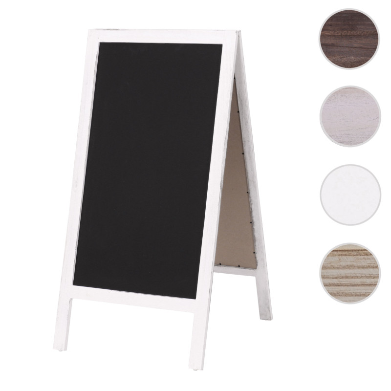 Panneau publicitaire XL 2 surfaces, pliable, 100x50cm - blanc shabby