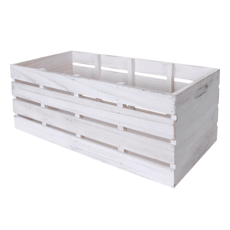 Commode 4 tiroirs, 70x32x26cm - blanc shabby