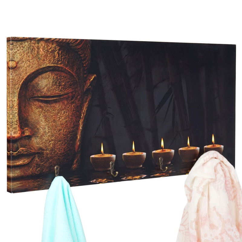 Portemanteau mural « photo » 4 crochets, 60x30cm - Buddha