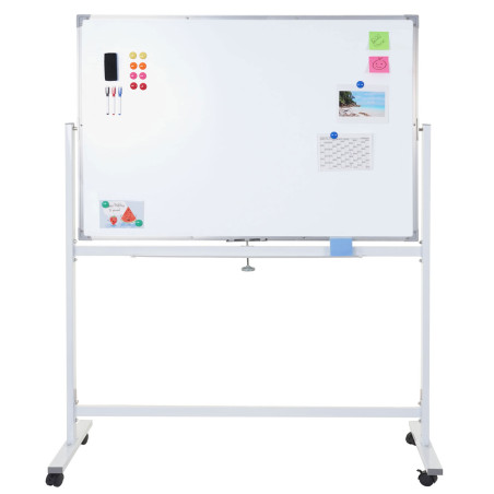 Tableau blanc mobile, accessoires inclus - 150x100cm