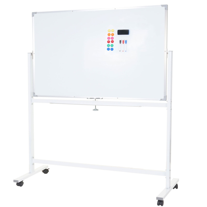 Tableau blanc mobile, accessoires inclus - 150x100cm