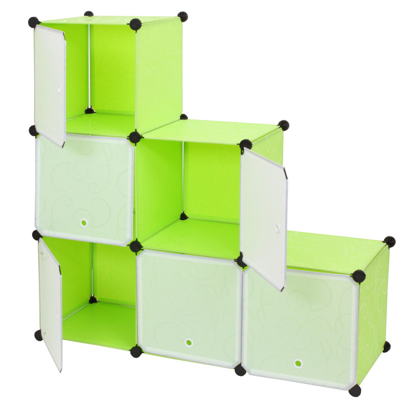 Système de rangement Sydney T307, 6 boîtes, 36x36x36xcm vert