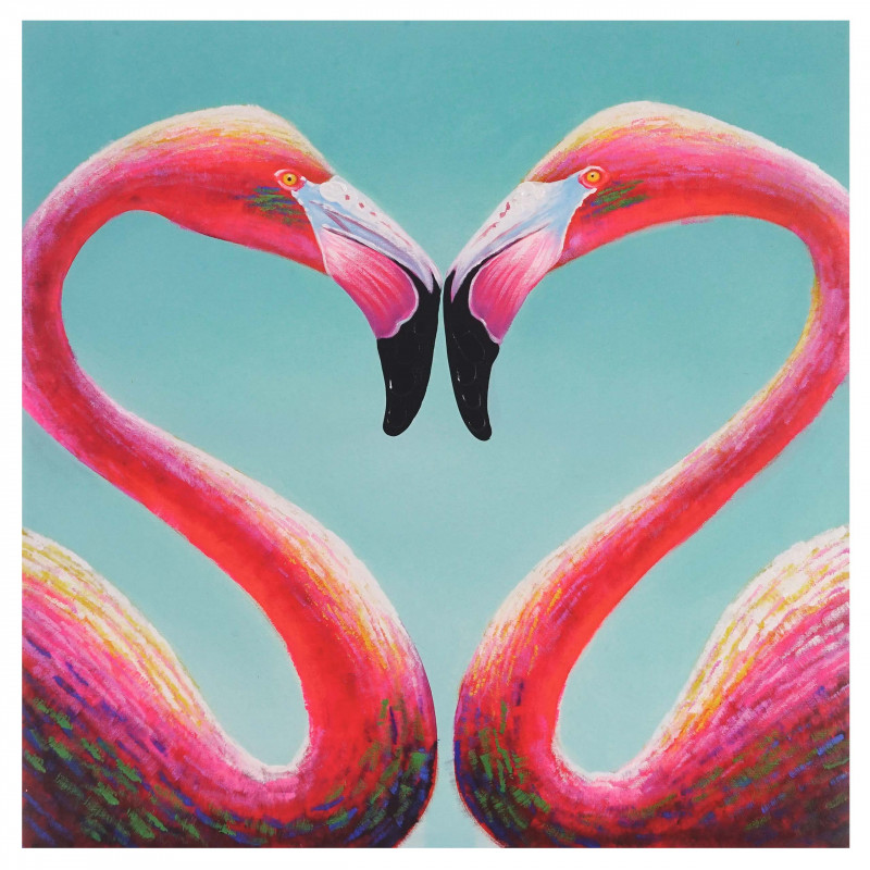 Peinture murale flamingo heart