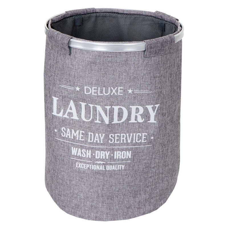 Sac de lavage avec filet, pliable, 55x39cm, 65l - gris