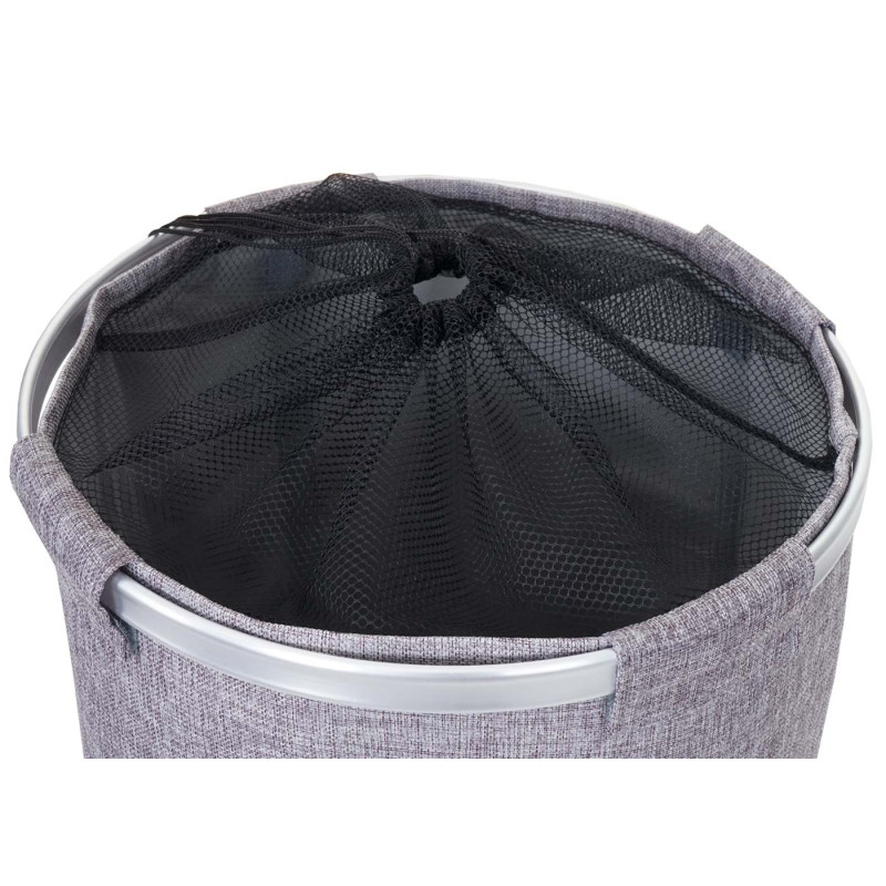 Sac de lavage avec filet, pliable, 55x39cm, 65l - gris