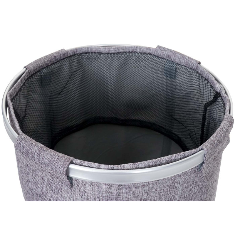 Sac de lavage avec filet, pliable, 55x39cm, 65l - gris