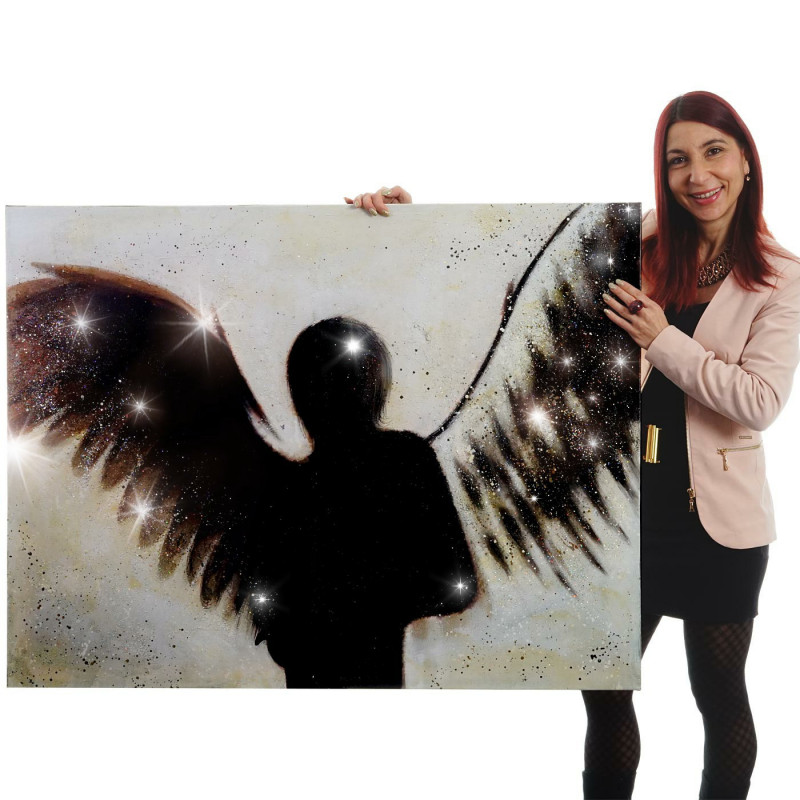 Peinture murale à l’huile ange ornella peinte à la main