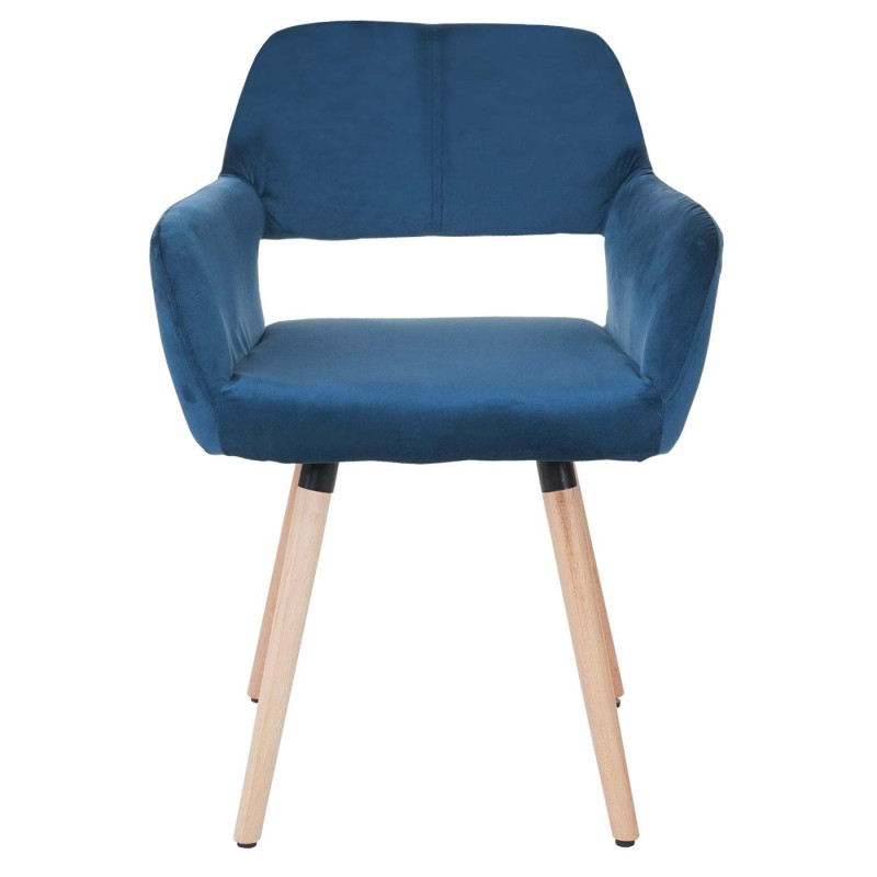 6x Chaise de salle à manger II, rétro - velours, bleu pétrole