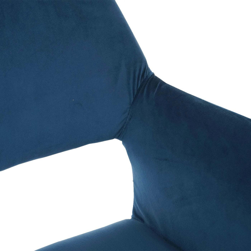 6x Chaise de salle à manger II, rétro - velours, bleu pétrole